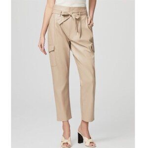New PAIGE‎ Tami Cargo Pant Taupe Vegan Leather Size 10